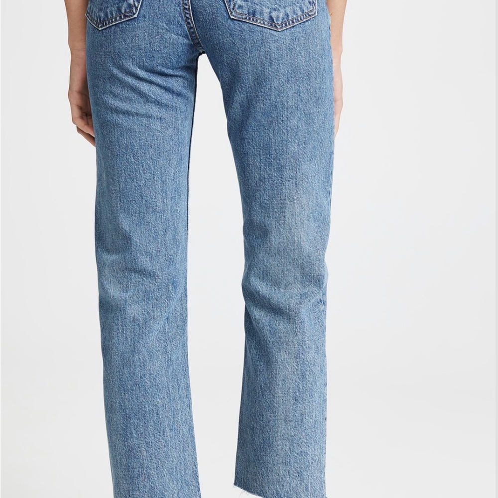 Redone High Rise Rigid Stove Pipe Jeans